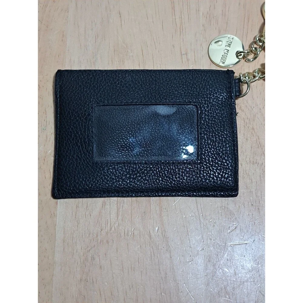 Steve Madden I D And Card Wallet Gold Tone Charm And Key Ring